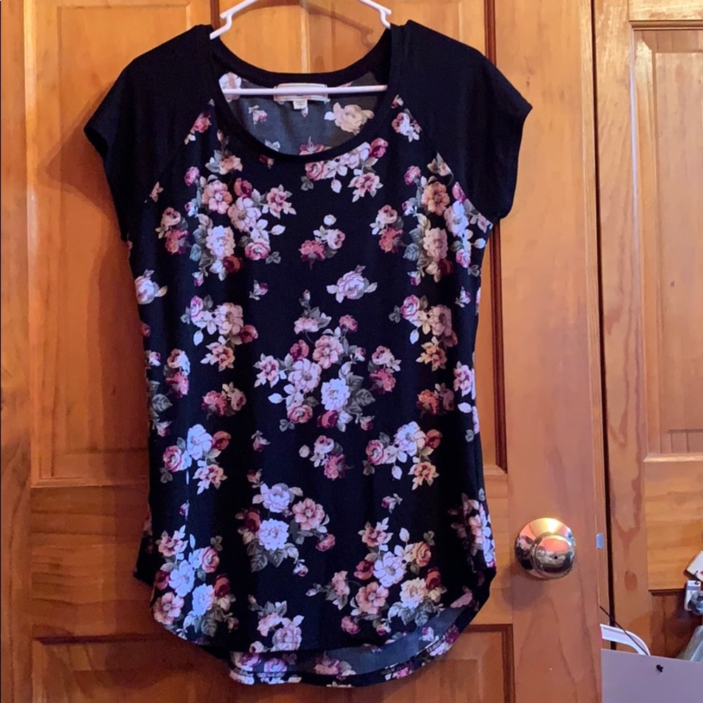 Black Floral T-shirt